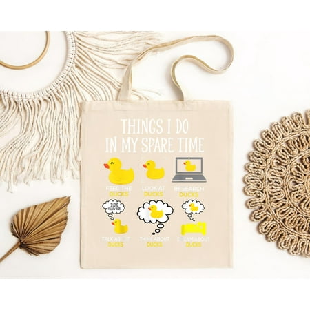 vintage Things I Do In My Spare Time Ducks Love Cute Duck Mom Dad Gift Tote Bag-TH19629