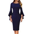 thumbnail image 1 of Gibobby Vestido sexy para fiesta Vestido de cadera de comercio exterior de los fabricantes de manga de Slim Fit para mujer(Azul,CH), 1 of 4