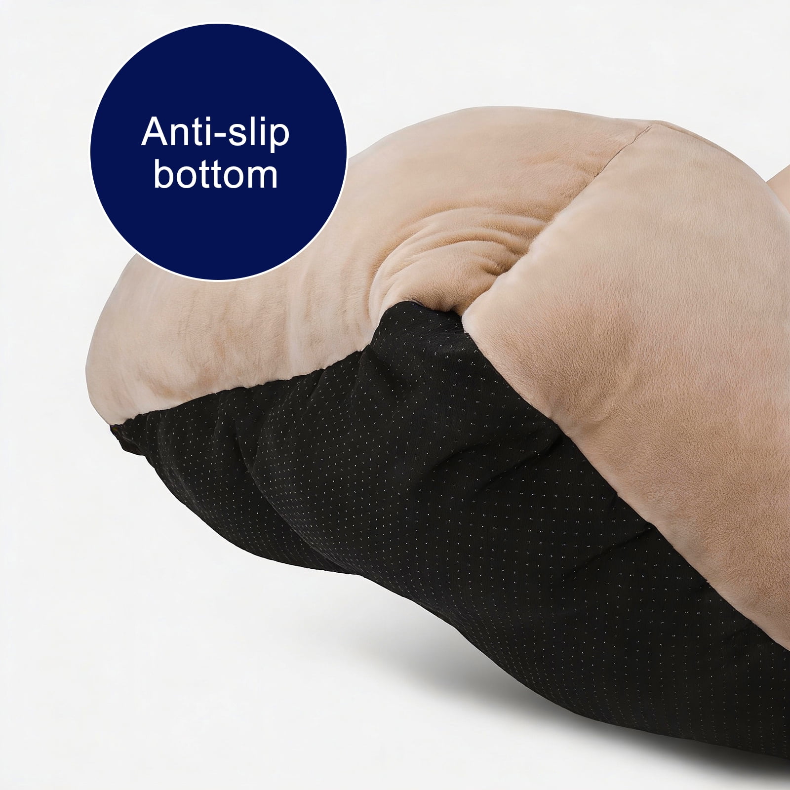 XL Dog Beds for Large Dogs, Rectangle Pet Beds with Anti Slip Bottom, Beige, 42"x30"x10"