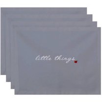 Simply Daisy 18" x 14" Little Things Word Print Placemats, Set of 4