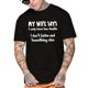 thumbnail image 1 of Camiseta de manga corta con cuello redondo y estampado "Mi esposa dice que solo tengo dos defectos. No escucho" para hombre, estilo sencillo, de moda, corte regular, informal y cómoda para primavera y, 1 of 7