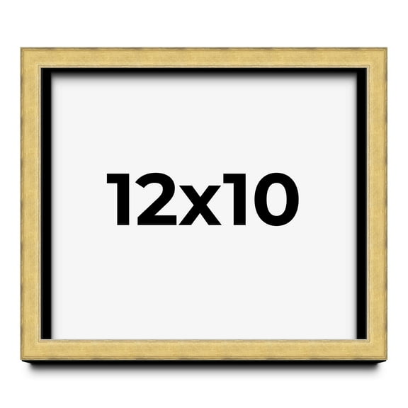 12x10 Shadow Box Frame Gold | 1.375 Inches Deep Real Wood Contemporary Shadowbox Display Frame | UV