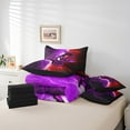 thumbnail image 4 of Erosebridal Purple Dirt Bike Bedding Sets Twin Size 7-Piece, Lightning Print Comforter Sets with Sheets, Reversible, 4 of 5