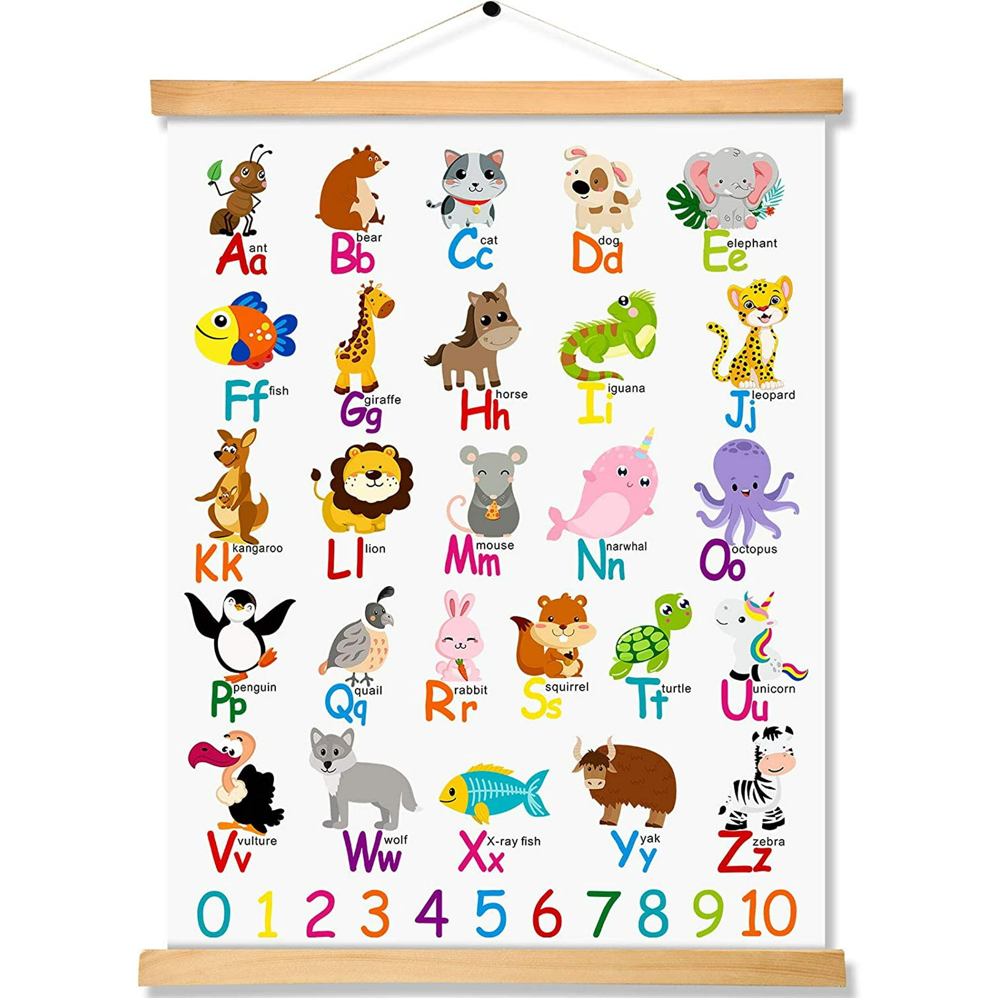 Alphabet Animals Poster ABC Canvas Wall Art Prints Educational Alphabet  Chart Wall Hanging for Kids Classroom Bedroom Playroom Nursery Kindergarten  Decor Frame  x  inch | Walmart Canada