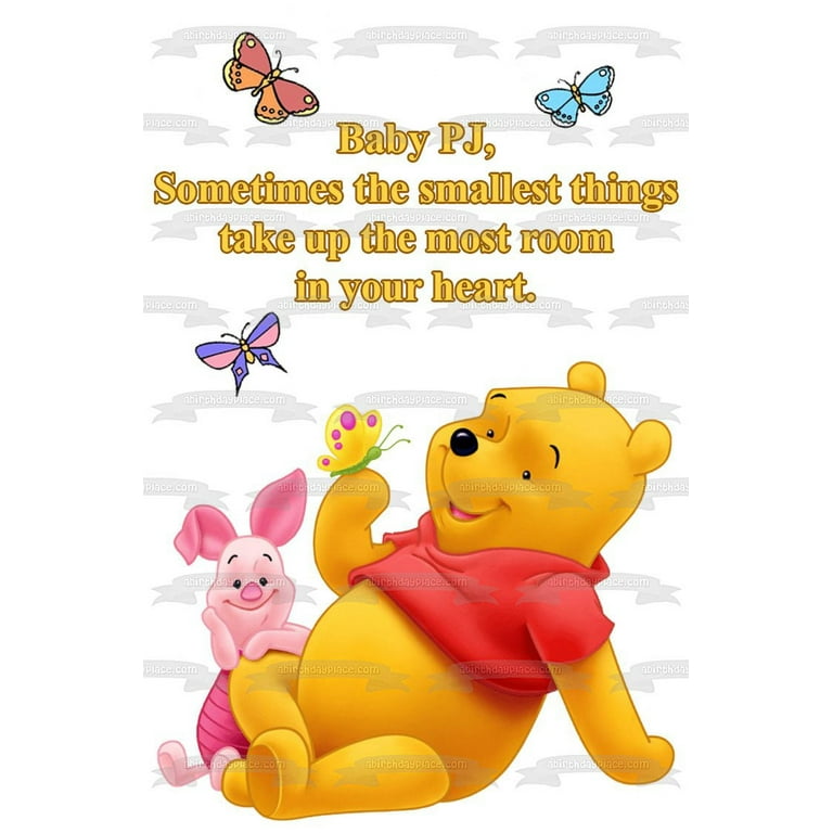 WINNIE THE POOH PERSONALIZED CAKE TOPPER WAFER PAPER NAME AND NUMBER