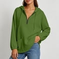 thumbnail image 4 of Horkkom Quarter Zip Pullover Women Casual Fall Winter Sweatshirts Loose Drawstring Hoodie with Pockets L, 4 of 8