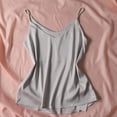 thumbnail image 4 of Womens Silk Satin Tank Top V Neck Camisole Cami Spaghetti Strap Top Loose Sleeveless Blouses Tank Shirt, 4 of 4