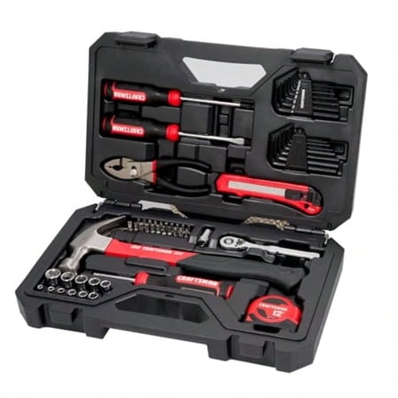 CRAFTSMAN 57 Piece Mechanics Tool Set Home Tool Set Sockets Ratchet Screwdrivers Hammer Pliers Hex Keys Specialty Bits Hand Tools CMMT99447