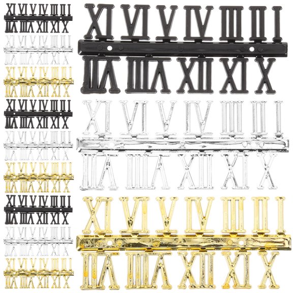 FUEENIRVA 12Pcs Clock Roman Number Replacement Kit Plastic Material Suitable for DIY Wall Clocks