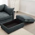 thumbnail image 5 of Newest Modern Chenille Armchair, Grey Velvet Upholstered Single Seater, Built-in Storage Ottoman, Space Saving Design for Small Living Rooms, 5 of 9