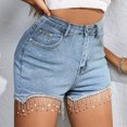 thumbnail image 4 of Women's Jean Shorts High Rise High Waisted Summer Fashion Design High Waist One Button Comfortable Stretch Shorts, 4 of 9