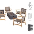 thumbnail image 2 of GDF Studio Brynnli Outdoor Acacia Wood and Wicker 6 Seater Chat Set with Fire Pit, Mixed Mocha, Natural, and Dark Gray, 2 of 13