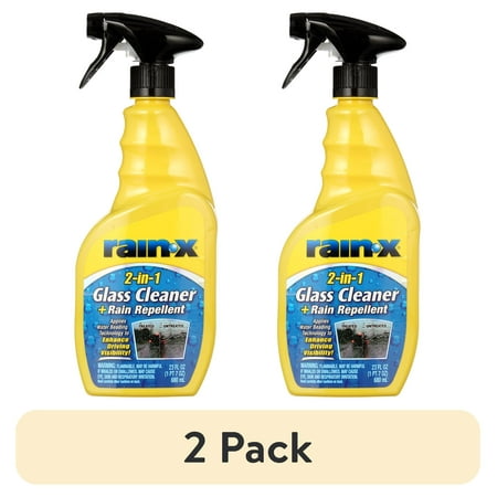(2 pack) Rain-x Glass Cleaner + Rain Repellent, 23 oz - 5071268