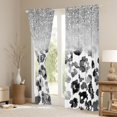 thumbnail image 3 of Feelyou Fashion Leopard Print Curtains Pack of 2 (42x84 Each) for Women, White Grey Wartercolor Curtains Blackout, Sequin Print Bedroom Curtains, Window Curtains Decor, 3 of 6