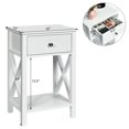 thumbnail image 2 of Costway 2PCS Nightstand Chair Side End Table with Drawer & Shelf Bedroom Furniture White, 2 of 10