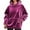 Hot Pink, variant on fatyb Womens Velvet Hooded Sweatshirts Long Sleeve Comfy Pullover with Hood Loose Casual Pocket Hoodies