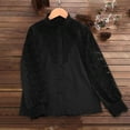 thumbnail image 4 of Dasayo Women Tops Lace Black Long Sleeve Elegant Solid Button-Up Shirts Blouses for Women L, 4 of 9