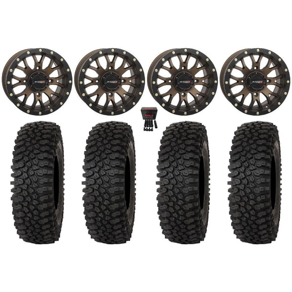 System 3 ST-3 14" Wheels Bronze 27" Roctane ST Tires Sportsman RZR Ranger