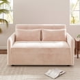 thumbnail image 2 of AENKYO Pull Out Sleeper Loveseat Sofa Bed 3-in-1 w/ USB Ports - Convertible Design for Small Spaces, Pink, 2 of 7