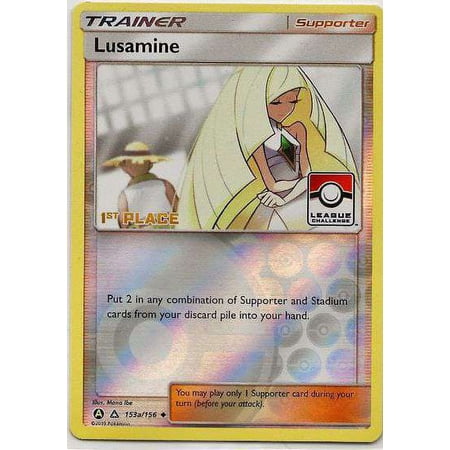 Pokemon Promo Card Reverse Holo Lusamine #153a (League Challenge, 1st Place)