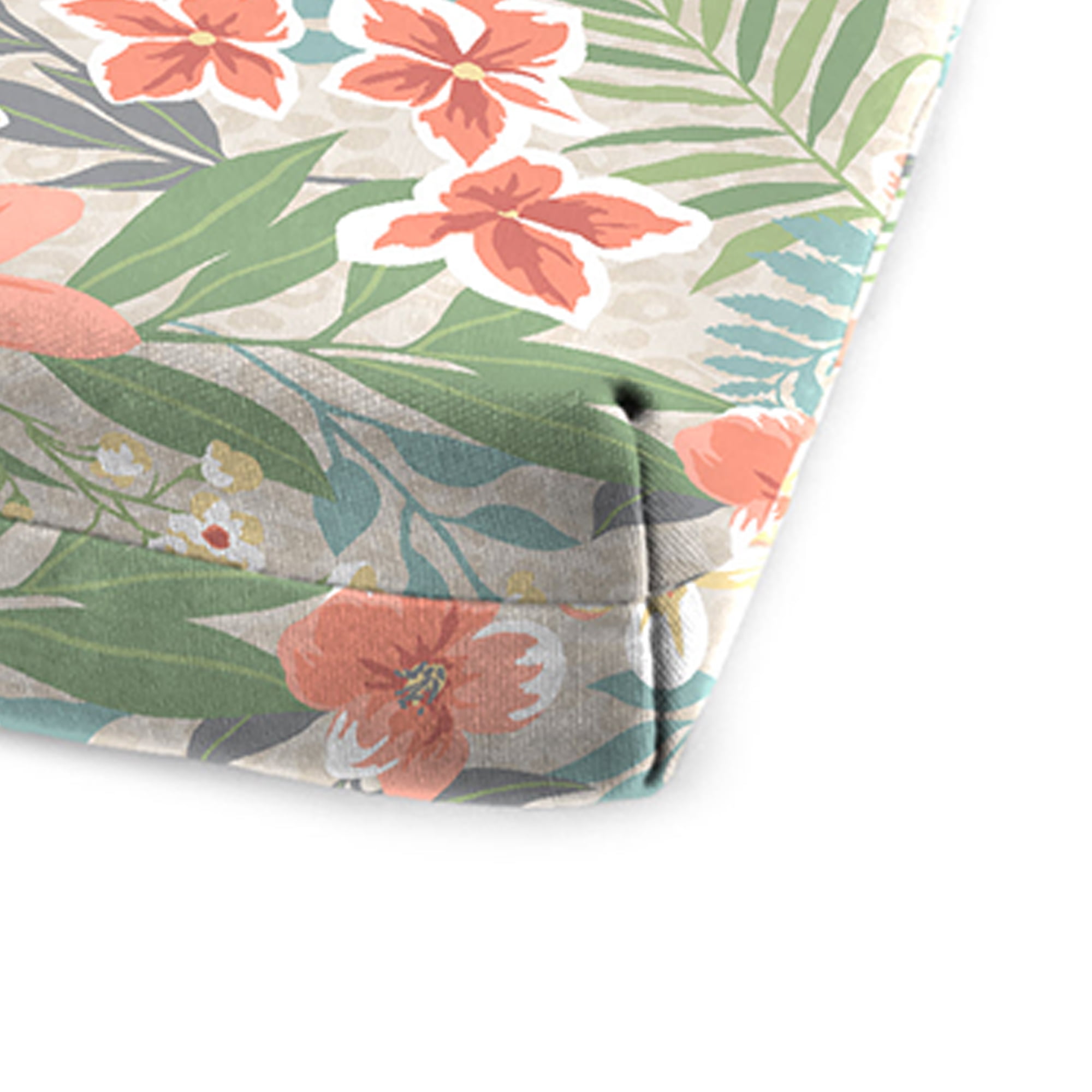 Jordan Manufacturing 72" x 21" Menda Tearose Multicolor Floral Rectangular Outdoor Chaise Lounge Cushion with Ties and Hanger Loop