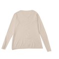 thumbnail image 5 of VISALY V Neck Pullover Sweater Knit Sweater Light Sweaters for Women Long Sleeve Crew Neck Lightweight Soft Knitted Pullover Knitted Blouse Crochet Sweaters Pull Over Sweaters Tunic Sweater Beige L, 5 of 5