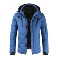 thumbnail image 1 of Guardoinrt Polyester Mens Duck Down Jacket For Ultimate Warmth And Style Wide Application Hooded Puffer Jacket blue 3XL, 1 of 6
