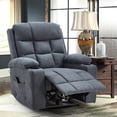 thumbnail image 4 of YODOLLA Oversized Nursery Electric Recliner Chair, Power Sofa with USB & Cup Holders, Breathable Leather Fabric, Home Theater Seating in Grey, 4 of 6