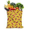 thumbnail image 1 of Sac Fourre-Tout en Toile Piments Mignon Motif Légumes Rouges Épicés Illustration Peinture Esthétique Kawaii Dessin Animé Réutilisable Écologique Léger Pliable, 1 of 5