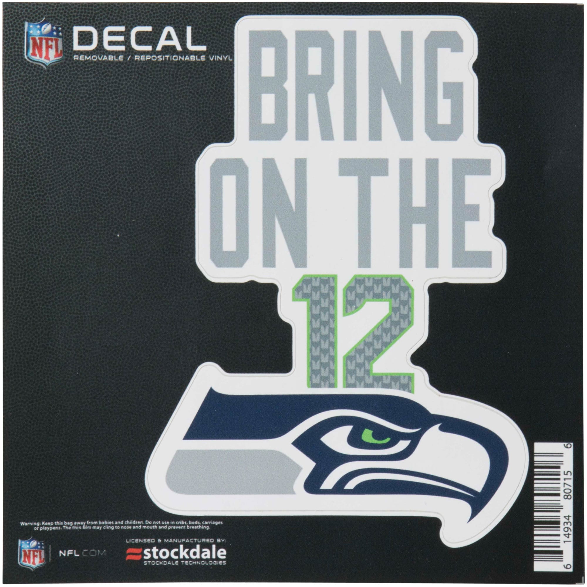 Seattle Seahawks 6" x 6" Xpression Full Color Repositionable Decal