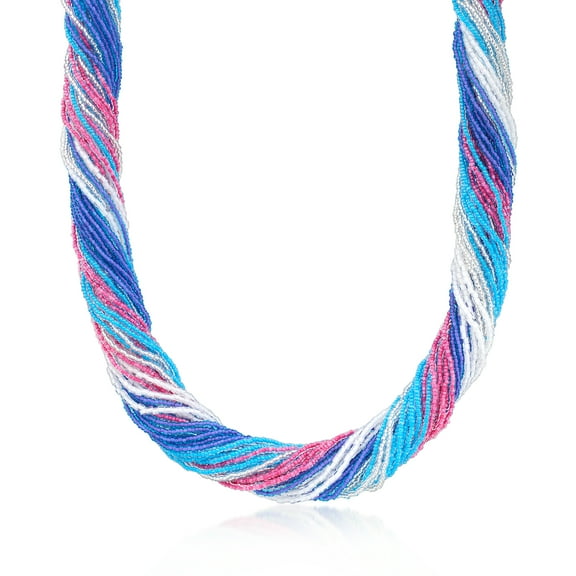 Ross-Simons Italian Multicolored Murano Glass Torsade Necklace With 18kt Gold Over Sterling, Women's, Adult
