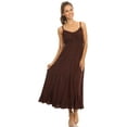 thumbnail image 5 of Sakkas Allie Stonewashed Embroidered Adjustable Spaghetti Straps Long Dress - Chocolate - S/M, 5 of 5