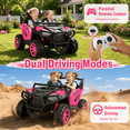thumbnail image 5 of VIBESPARK 24V 2 Seater Ride On Car with Remote Control, Electric UTV Car for Kids Ages 3-8, Powered Ride On Toys with Dual 200W Motors, Bluetooth, LED Lights & Music,Gift for Kids, 5 of 9