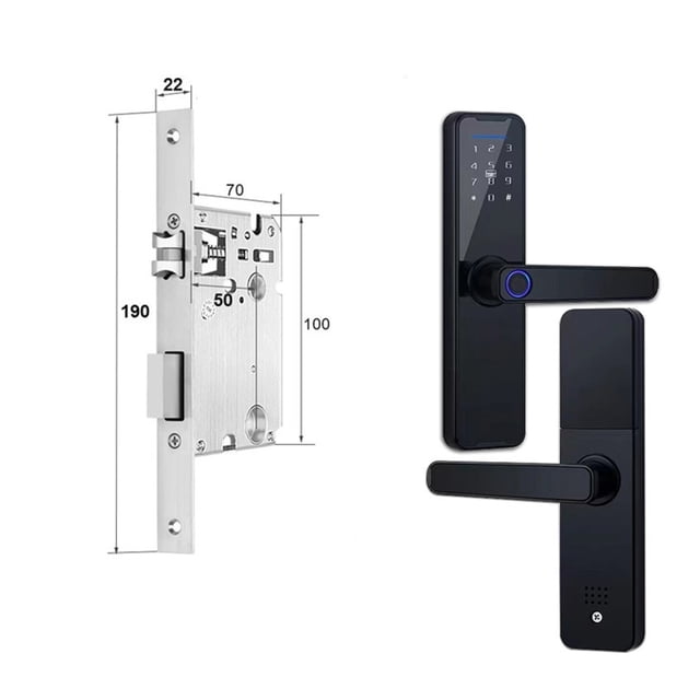 Door Lock, Biometric Fingerprint Door Lock Black Smart Lock Tuya App Remote Unlocking Password Keyless Lock Electronic Door Lock ,Easy to Install