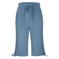 thumbnail image 4 of Girls' Capri Pants Wide Leg Casual Capris Sweatpants Loose Summer Kid Elastic Waist Cropped Trousers Solid 3/4 Length Jogger, 4 of 5