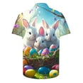 thumbnail image 4 of JURANMO Easter Mens Hawaiian Shirts Novelty Bunny Print Button Down Tee Shirts Holiday Short Sleeve Easter Sunday Shirts White XXL Fall Savings, 4 of 6