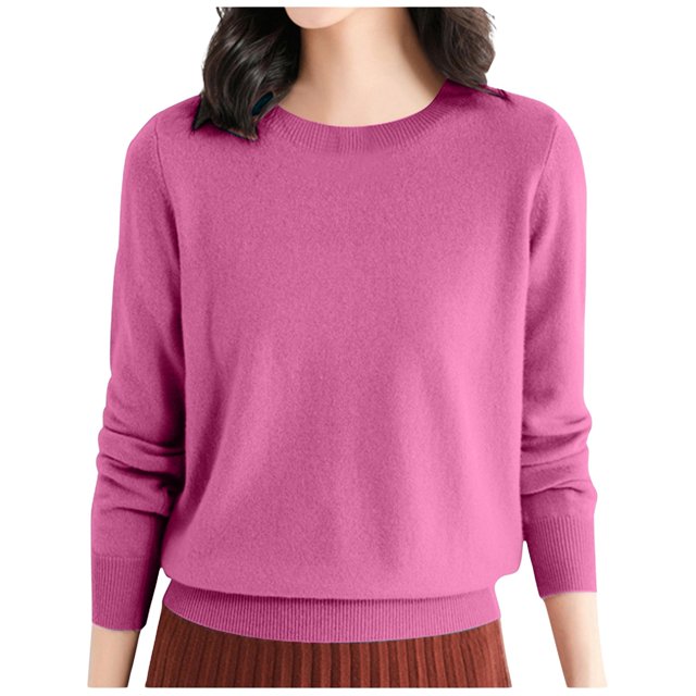aDJFDGT Chandail Surdimensionné Femme Col Roulé Chandail Décontracté pour Femme Coupe Ample Tricoté Chandail à Enfiler Col Rond Échancré Haut Léger pour l'Automne et l'Hiver