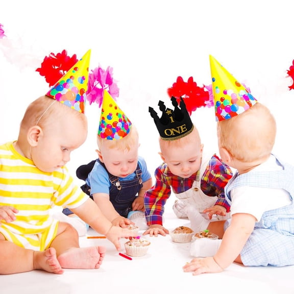 LOLIPPYY Birthday Hat Set for Girls and Boys, 1 Piece Party Hat for First Birthday Celebration and Photo Shoot
