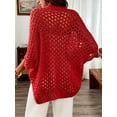 thumbnail image 2 of 2026 Womens Knitted Cardigan Loose Lightweight Summer Sweater Spring Casual Clothes Red S, 2 of 5