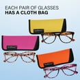 thumbnail image 3 of LotFancy Ladies Reading Glasses Blue Light Blocking, Spring Hinge Reader for Women Men,+2.5, 3 Pack, 3 of 10