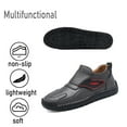 thumbnail image 4 of Mens Fashion Loafers Leather Casual Shoes Lightweight Comfortable Walking Shoes Non-slip Soft Driving Shoes Gray 10 US, 4 of 7