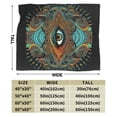 thumbnail image 3 of DouZhe Ultra-Soft Micro Fleece Lightweight Flannel Bed Blanket, Vintage Persian Style Floral Eye Print Cozy Warm Throw Blankets, 50"x40", 3 of 7