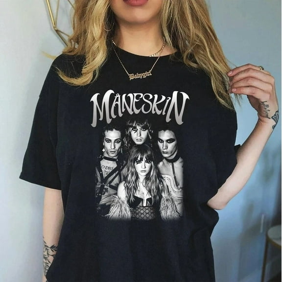 Maneskin Shirt Concert Tour Merch Graphic Design Unisex T-Shirt