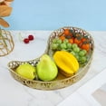thumbnail image 4 of Folkulture Wooden Fruit Bowl or Decorative Fruit Bowl for Kitchen Counter or Centerpiece Table Decor, Fruit Bowl, Pedestal Bowl for Farmhouse Decor, Mango Wood Fruit Bowl-Golden Combination Tray, 4 of 10