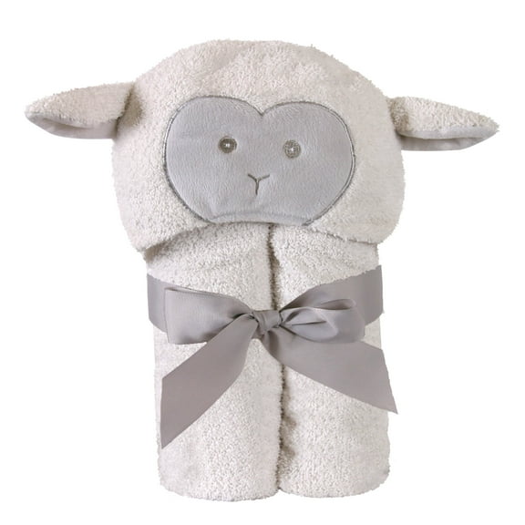 Stephan Baby Terry Plush Hooded Bath Towel, Lamb, 0-24 Months