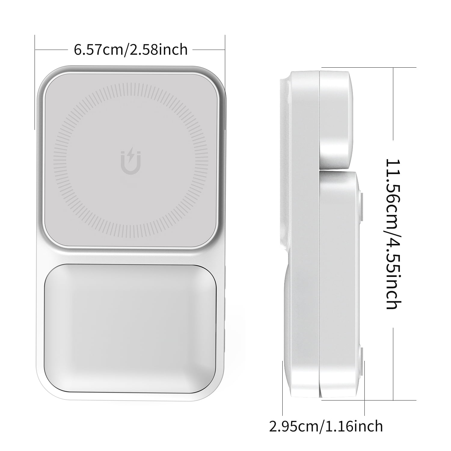 15w Foldable 3-in-1 Wireless Charger Stand for Apple Magsafe Stand for iPhone 16pro Watch Ultra2 (white)