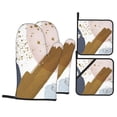 thumbnail image 1 of YFYANG Oven Mitts and Pot Holders Sets 4 Pieces, Non-Slip Heat Resistant Floral Geometric Art Kitchen Glove Pot Mat for Cooking and Baking, 1 of 8