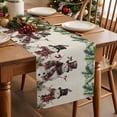thumbnail image 5 of Christmas Snowman Cotton Linen Table Runner for Dining Kitchen, Xmas Winter Pine Fruits on Linen Wedding Outdoor Party Tablerunners Decoration, Dresser Scarf Coffee Tablecloth Runners 13x72 Inches, 5 of 9