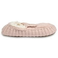 thumbnail image 2 of Gaahuu womens textured knit faux shearling lined soft sole mocassin slipper, 2 of 5