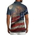 thumbnail image 2 of Men's USA 250th Anniversary American Flag Stars Polo Shirt Patriotic Casual Short Sleeve America 250 Merchandise, 2 of 6